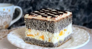 Báječný makový koláč s broskvemi s krémem z mascarpone – Ideální ke kávě nebo čaji! Báječný makový koláč s broskvemi s krémem z mascarpone