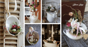 Velikonoční dekorace jejichž základem je starý porcelán – Inspirujte se tímto nápadem!