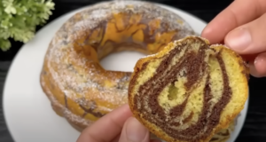Rychlá dvoubarevná sladká tygrovaná bábovka – jednoduchý recept na mňamku