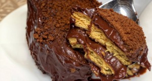 Super rychlý nepečený cookies koláč s mléčným kakaovým krémem Sušenkové cookies s mléčným kakaovým krémem - Jednoduchost bez pečení!