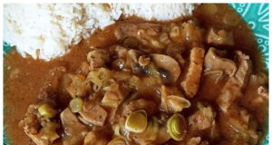 Vepřové nudličky na pórku se žampiony