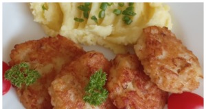 Placičky z rybího filete s bramborovou kaší