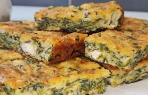 Slaný špenátový koláč s feta sýrem, petrželkou a mozzarellou - Slaná pochoutka