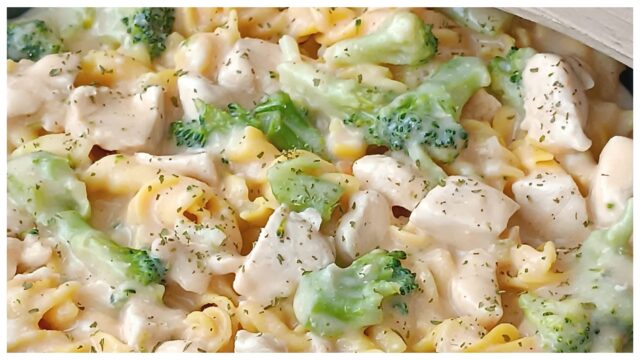 Kuřecí maso s brokolicí ve smetanovo-sýrové omáčce