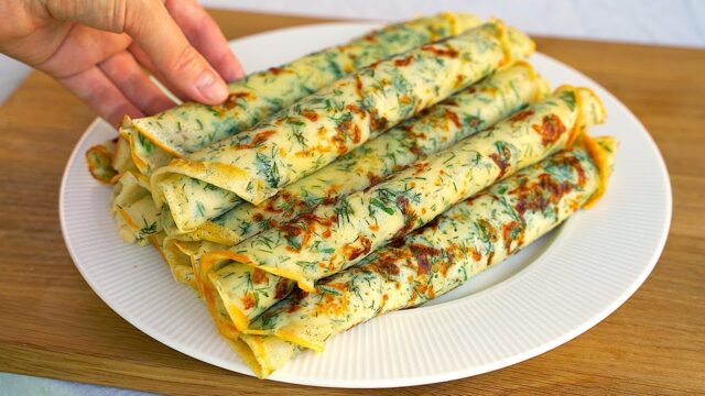 Lahodné koprové palačinky se strouhaným sýrem - Rychlá snídaně na stole!