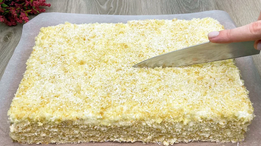 Vrstvená kokosová kostka s bílým jogurtem a mascarpone krémem - Ideální ke kávičce!