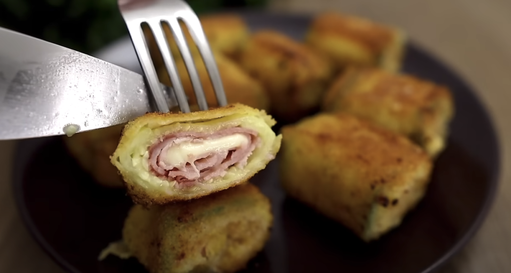 Smažené křupavé cukety CORDON BLEU plněné šunkou a sýrem - křupavá pochoutka!