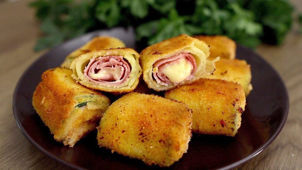 Smažené křupavé cukety CORDON BLEU plněné šunkou a sýrem - křupavá pochoutka!