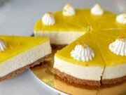 Sušenkový CHEESECAKE se smetanovo-citronovým tvarohem a citronovou polevou - bez pečení