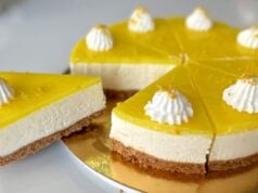 Sušenkový CHEESECAKE se smetanovo-citronovým tvarohem a citronovou polevou - bez pečení