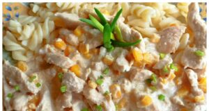 Minutkové kuřecí nudličky ve smetanové omáčce s kukuřicí – rychlý oběd z pánve