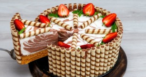 Trubičkový dort s krémem z mascarpone a nutelly s jahodami a mátou – kouzlo bez pečení! Trubičkový dort s krémem z mascarpone a nutelly s jahodami a mátou - kouzlo bez pečení!