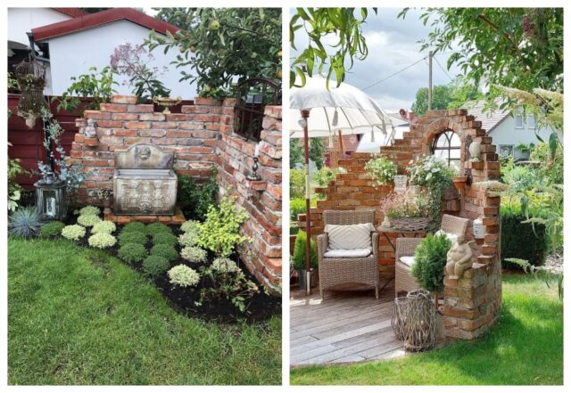 zahradní dekorace z cihel