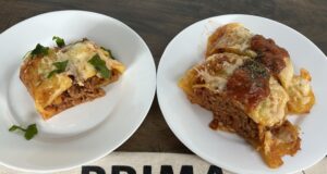 Bramborová roláda plněná mletým masem a sýrem - z jednoho plechu