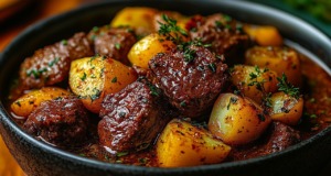 Hovězí dušené s kořenovou zeleninou a bramborami Hovězí dušené s kořenovou zeleninou a bramborami