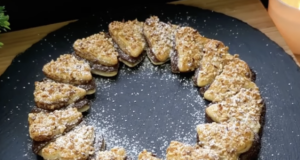 Srdíčkový věnec s Nutellou a ořechy z listového těsta: Sladká dekorace, která potěší srdce Srdíčkový věnec s Nutellou a ořechy z listového těsta: Sladká dekorace, která potěší srdce