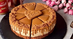 Nepečený Lotus Biscoff cheesecake s tvarohovým krémem a polevou Nepečený Lotus Biscoff cheesecake s tvarohovým krémem a polevou