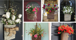 20+ inspirací na krásné jarní dekorace na vaše vchodové dveře!