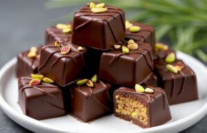 Datlové pralinky v sametové čokoládě s pistáciemi - pouze 3 ingredience!