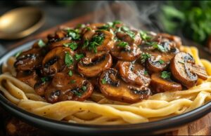 Krémový houbový stroganov s tagliatelle - lahodná večeře nebo oběd na stole!