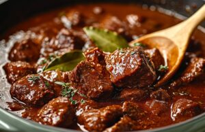 Tradiční hovězí guláš po maďarsku s bramborovou kaší Tradiční hovězí guláš po maďarsku s bramborovou kaší