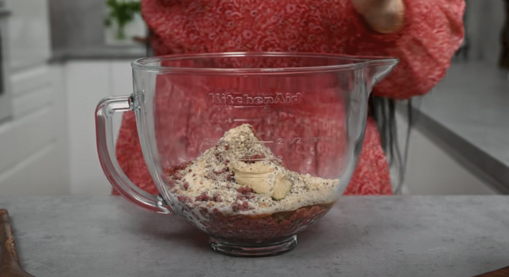 Masové hovězí placičky s jemnou rajčatovou omáčkou a křupavými pečenými bramborami – domácí klasika v novém kabátě