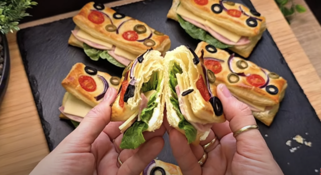 Listové taštičky se smetanovým sýrem, šunkou a zeleninou – křupavé občerstvení plné chuti