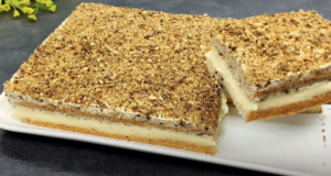 Mandlový dort s bílou čokoládou a mascarpone – luxusní pudinkový dezert s oříšky