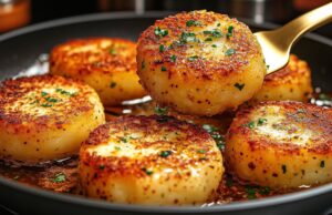 Křupavé bramborové placičky s parmazánem a bylinkami: Nejlepší příloha i chuťovka k dipu Křupavé bramborové placičky s parmazánem a bylinkami: Nejlepší příloha i chuťovka k dipu