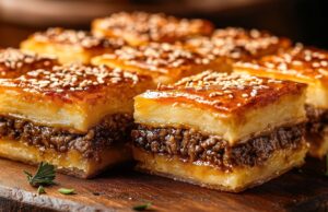 Masový koláč s bramborami a kefírem – lahodný a sytý domácí pokrm Masový hovězí koláč s bramborami a kefírem – lahodný a sytý domácí pokrm