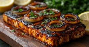 Lahodné marinované tofu s cibulovými kroužky a BBQ omáčkou – vegetariánské menu Lahodné marinované tofu s cibulovými kroužky a kouřovou BBQ omáčkou - vegetariánské menu pro všechny!