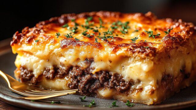 Slaný sýrový koláč s mletým hovězím – jednoduchý cheeseburger pie pro celou rodinu