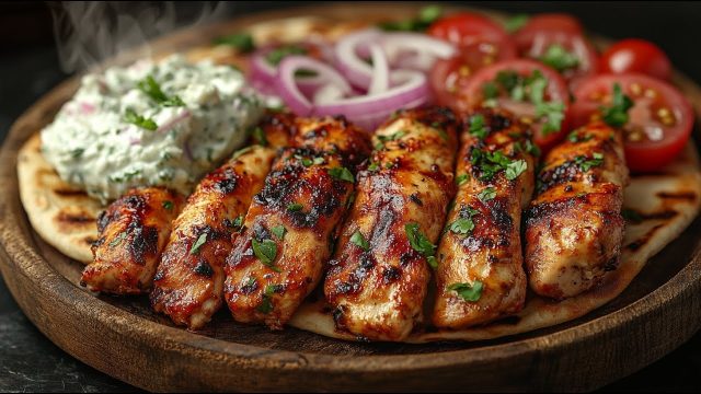 Grilované kuřecí maso s domácí tzatziki omáčkou a zeleninou: Lehký letní recept na večeři