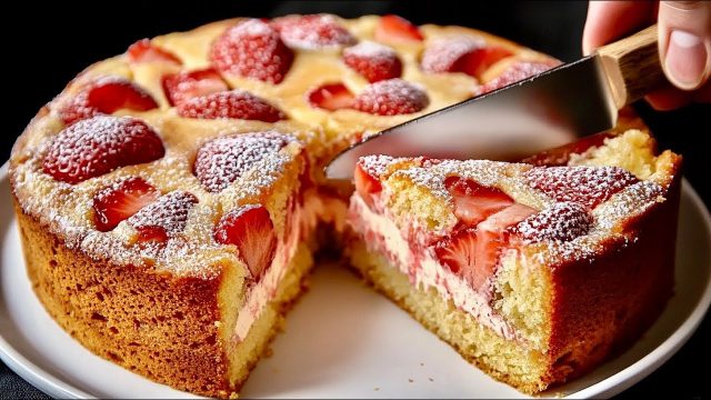 Dokonalý koláč s ricottou a čerstvými jahodami - lehký letní moučník plný jahodové chuti
