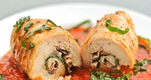 Grilovaná kuřecí rolka se šunkou, sýrem a bazalkou: Letní recept z grilu Grilovaná kuřecí rolka se šunkou, sýrem a bazalkou: Letní recept z grilu