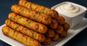 Domácí bramborové tyčinky s bylinkami a mozzarellou Domácí bramborové tyčinky s bylinkami a mozzarellou