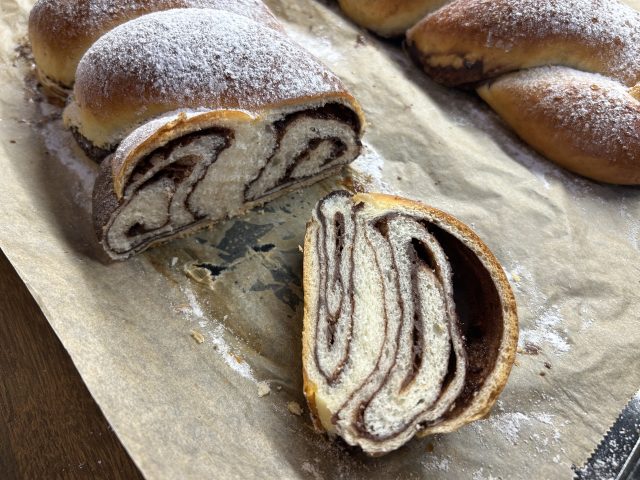 Čokoládový pudinkový závin