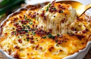 Zapečená bramborová kaše se sýrem a slaninou – luxusní příloha i hlavní chod Zapečená bramborová kaše se sýrem a slaninou – luxusní příloha i hlavní chod