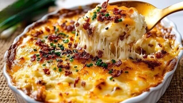 Zapečená bramborová kaše se sýrem a slaninou – luxusní příloha i hlavní chod