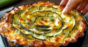 Cuketová spirála z filo těsta s mozzarellou – snadný a efektní slaný koláč Cuketová spirála z filo těsta s mozzarellou – snadný a efektní slaný koláč