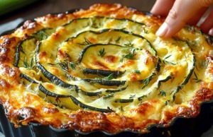 Cuketová spirála z filo těsta s mozzarellou – snadný a efektní slaný koláč Cuketová spirála z filo těsta s mozzarellou – snadný a efektní slaný koláč