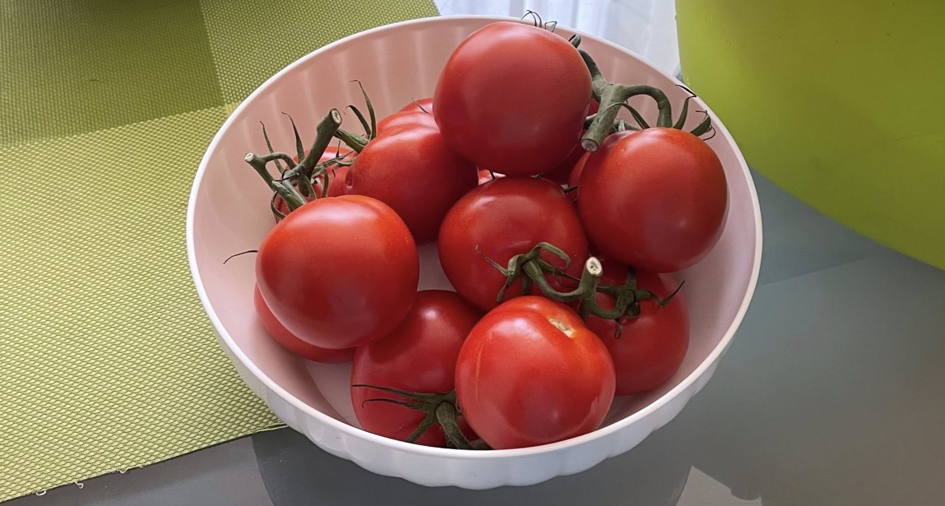 Čerstvá rajčata na větvičce, ideální na domácí lečo