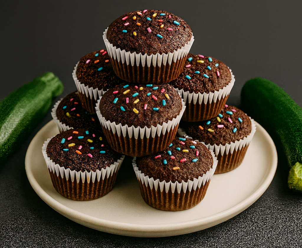 Zdravé čokoládové muffiny s cuketou a řeckým jogurtem – vláčné a plné chuti