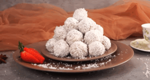Jednoduchý recept na domácí Raffaello kuličky z banánů a kondenzovaného mléka!