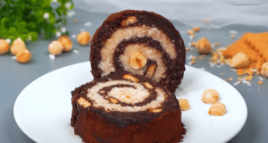 Vynikající dezert k odpolední kávě – Kokosová roláda s lískovými oříšky!