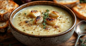 Francouzská česneková polévka Velouté – jemný veganský krém plný chuti