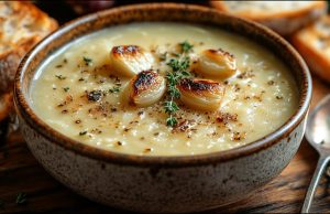 Francouzská česneková polévka Velouté – jemný veganský krém plný chuti