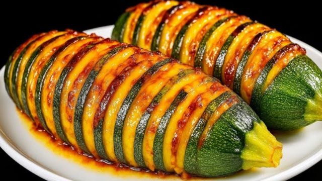 Plněná cuketa se zeleninou, rajčaty a sýrem – snadný recept z trouby