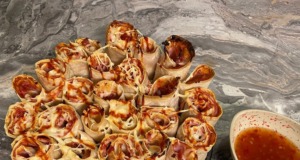 Křupavé tortillové mini rolky se šunkou, salámem a sýrem – snadné pohoštění Křupavé tortillové mini rolky se šunkou, salámem a sýrem – snadné pohoštění