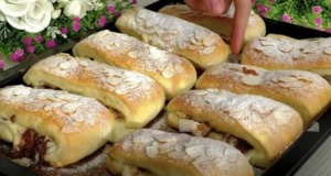 Vzdušné máslové briošky s citronovým krémem a mandlemi Vzdušné máslové briošky s citronovým krémem a mandlemi